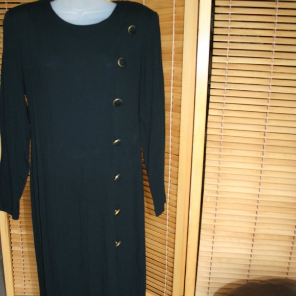 Sarah Richards Straight Pencil Dress With Shoulder Pads Size 3/4 - Picture 1 of 10